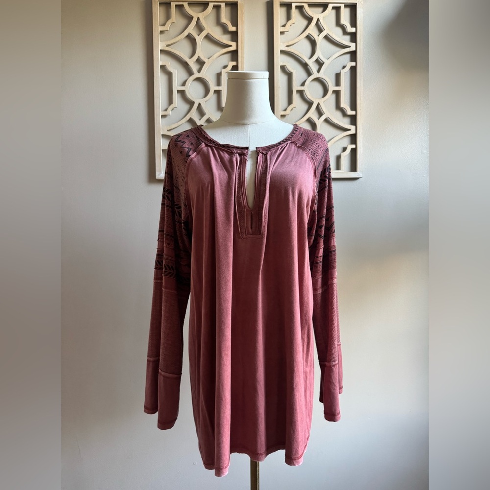 POL Dusty Rose Long Sleeve Tunic